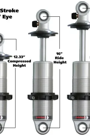 Authentic Ridetech HQ Series CoilOver Shock 6.3in Travel 2.5in Coil Eye/Eye Mounting 12.325inx18.625in