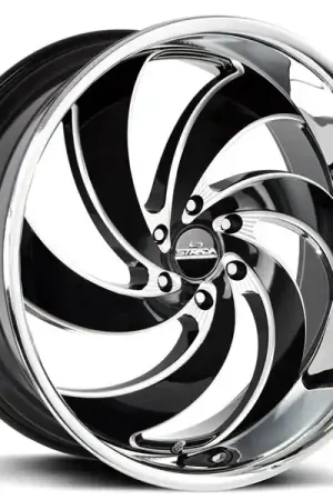 Crafted 26" Strada Wheels Retro 6 Gloss Black Milled with SS Lip Rims