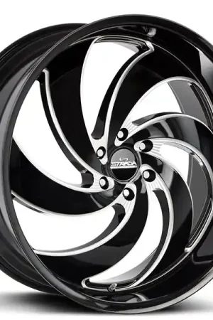 24" Strada Wheels Retro 6 Gloss Black Milled Rims Weekend Sale