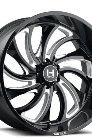 20" Hostile Wheels H118 Demon Gloss Black with Milled Accent Off-Road Rims One Day Deal