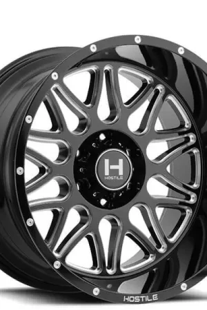 20" Hostile Wheels H111 Blaze Gloss Black with Milled Accents Off-Road Rims Modern