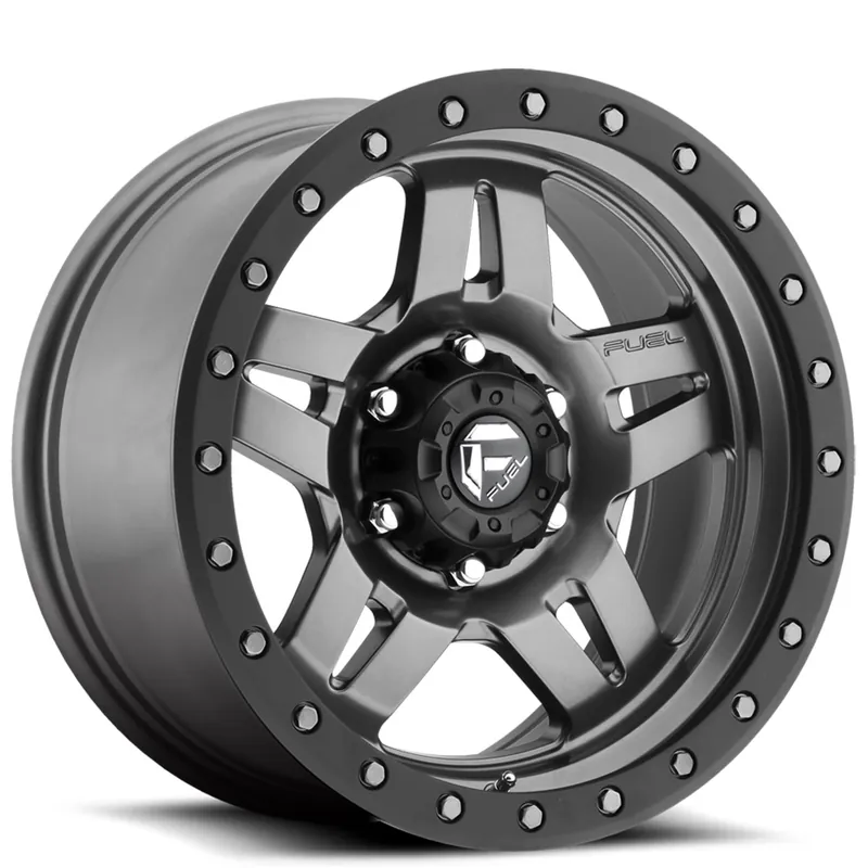 16" Fuel Wheels D558 Anza Matte Grey with Black Ring Off-Road Rims Low Price