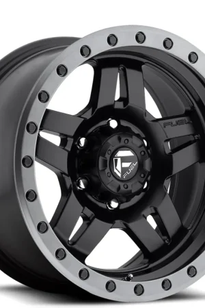 17" Fuel Wheels D557 Anza Matte Black with Grey Ring Off-Road Rims Super Sale