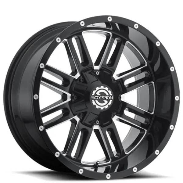 18" Scorpion Wheels SC-18 Black Milled Off-Road Rims Time-Limited