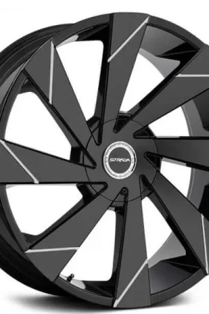 Best Seller 26" Strada Wheels Moto Gloss Black Milled Rims