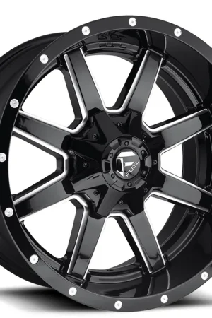 17" Fuel Wheels D610 Maverick Gloss Black Milled Off-Road Rims Certified