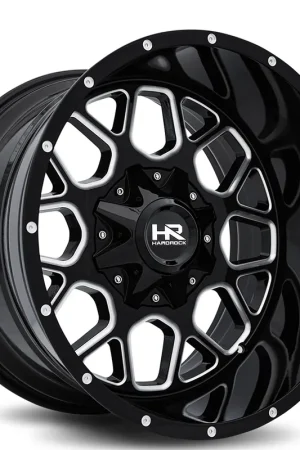 20" Hardrock Wheels H705 Gunner Gloss Black Milled Off-Road Rims Fresh Stock