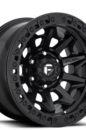 17" Fuel Wheels D114 Covert Beadlock Matte Black with Matte Black Ring Off-Road Rims Fan Favorite