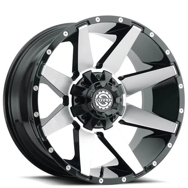 20" Scorpion Wheels SC-31 Black Machined Off-Road Rims Mega Sale