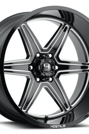 20" Hostile Wheels H117 Venom Gloss Black with Milled Accents Off-Road Rims Buy Today