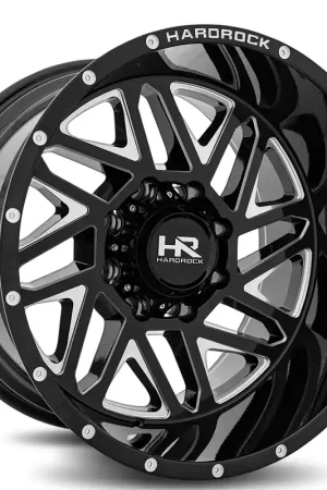 20" Hardrock Wheels H501 Bones Xposed Gloss Black Milled Off-Road Rims Bargain