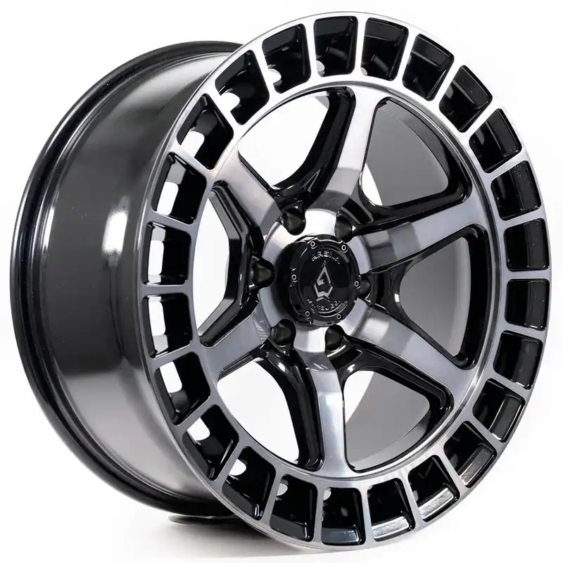 17" Arena Wheel Co A107 Toque Gloss Black Machined with DDT Face and Lip Off-Road Rims Best Seller