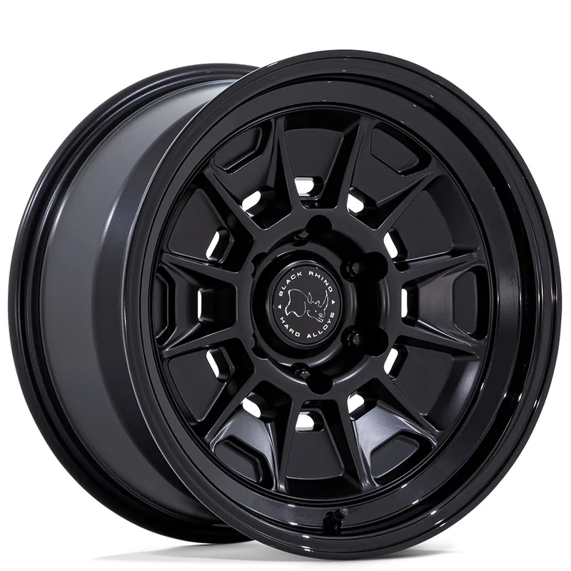 17" Black Rhino Wheels Mondo BR021 Matte Black with Gloss Black Lip Off-Road Rims Direct From Factory