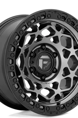 17" Fuel Wheels D784 Unit Matte Gunmetal with Black Ring Off-Road Rims Flash Sale