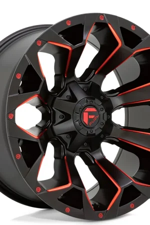 17" Fuel Wheels D787 Assault Matte Black Milled with Red Tint Off-Road Rims Price Cut