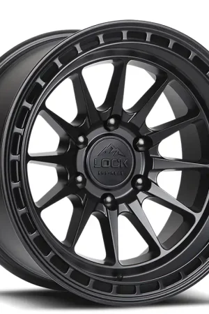 17" Lock Off-Road Wheels Baja Matte Black with Matte Black Ring Rims Reduced Price