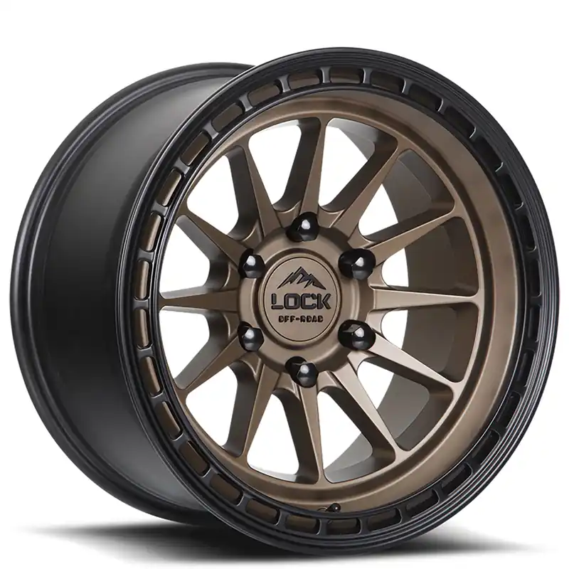 17" Lock Off-Road Wheels Baja Matte Desert Bronze with Matte Black Ring Rims Low Price