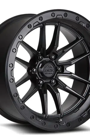 17" Lock Off-Road Wheels Krawler Matte Black with Matte Black Ring Rims Free Returns