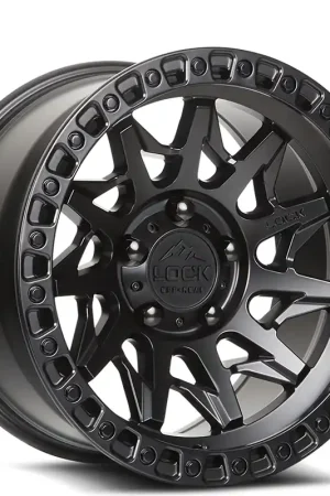 Limited Offer 17" Lock Off-Road Wheels Lunatic Matte Black with Matte Black Ring Rims
