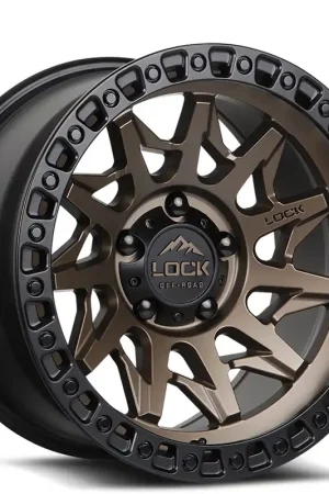 Money Back Guarantee 17" Lock Off-Road Wheels Lunatic Matte Bronze with Matte Black Ring Rims