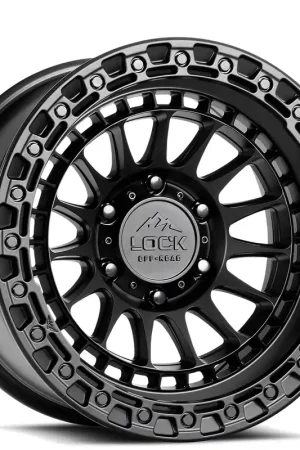 17" Lock Off-Road Wheels Mojave Matte Black with Matte Black Ring Rims Limited Offer