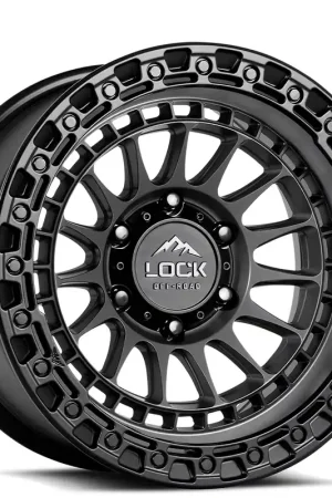 17" Lock Off-Road Wheels Mojave Matte Grey with Matte Black Ring Rims Buy Direct
