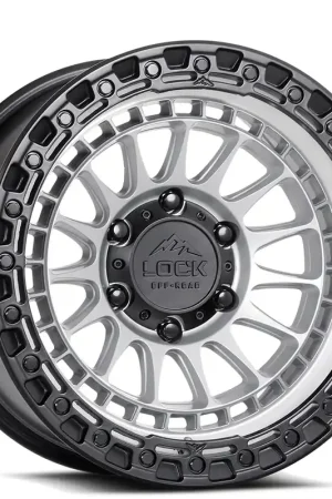 17" Lock Off-Road Wheels Mojave Matte Silver with Matte Black Ring Rims Hassle-Free Returns