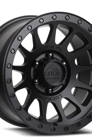 Limited Offer 17" Lock Off-Road Wheels Yosemite Matte Black with Matte Black Ring Rims