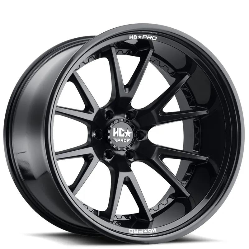 17" Luxxx HD Wheels LHD PRO1 Matte Black Face with Gloss Black Lip Off-Road Rims Holiday Sale