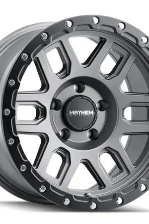 17" Mayhem Wheels 8304 Delta Matte Gunmetal with Matte Black Lip Off-Road Rims Professional Grade