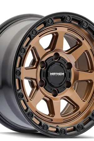 17" Mayhem Wheels 8306 Ridgeline Bronze with Black Lip Off-Road Rims Top Pick