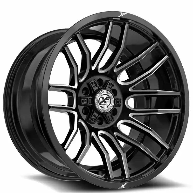 17" XF Off-Road Wheels XF-232 Gloss Black Milled Rims Seasonal Sale