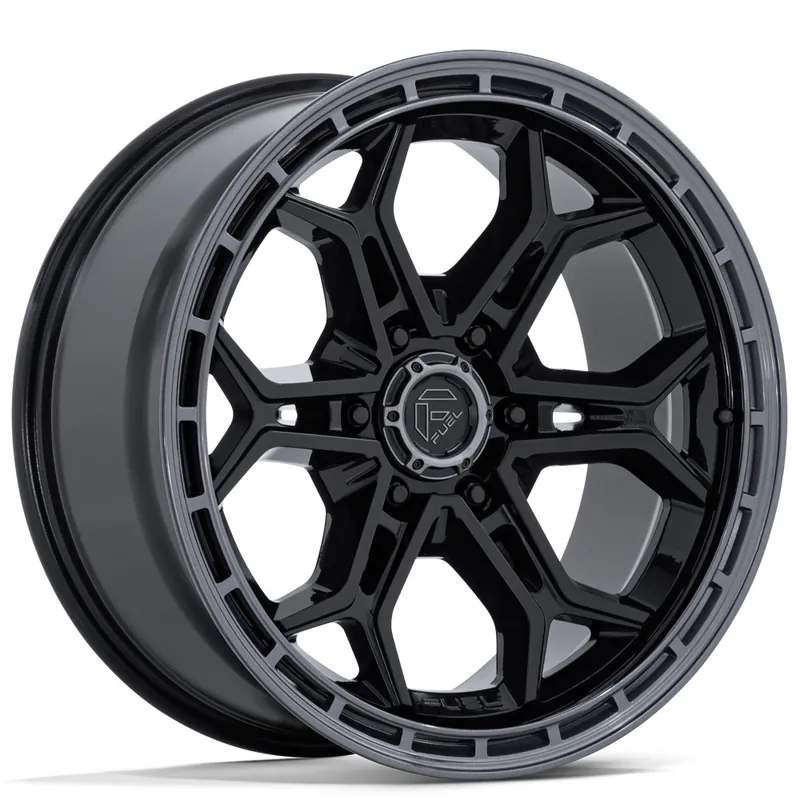 Sale 20" Fuel Wheels FC896 Heathen Gloss Black with Gloss Gunmetal Lip Off-Road Rims