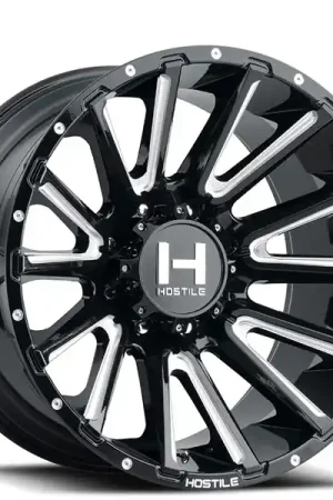 20" Hostile Wheels H123 Typhoon Black Milled Off-Road Rims Don’t Miss Out