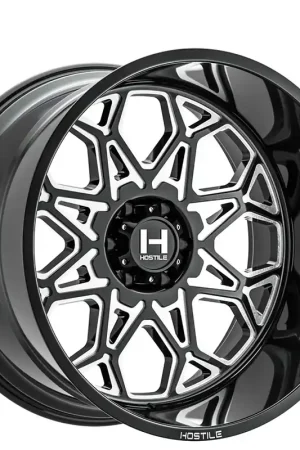 20" Hostile Wheels H132 Anvil Black Milled Off-Road Rims Time-Limited