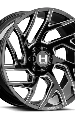 20" Hostile Wheels H141 Vortex Black Milled Off-Road Rims Price Cut