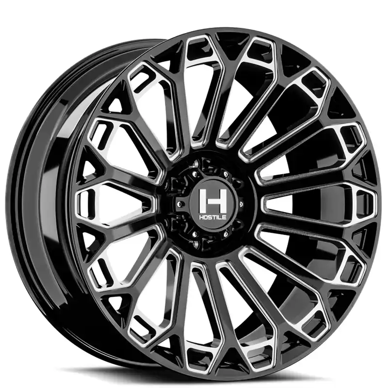 20" Hostile Wheels H142 Warrior Black Milled Off-Road Rims Authentic