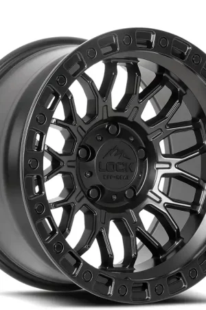 20" Lock Off-Road Wheels Combat Matte Black with Matte Black Ring Rims Factory Price