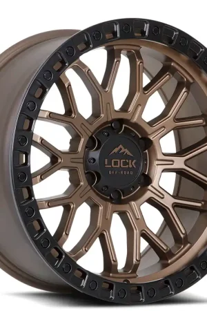 20" Lock Off-Road Wheels Combat Matte Bronze with Matte Black Ring Rims Best Choice
