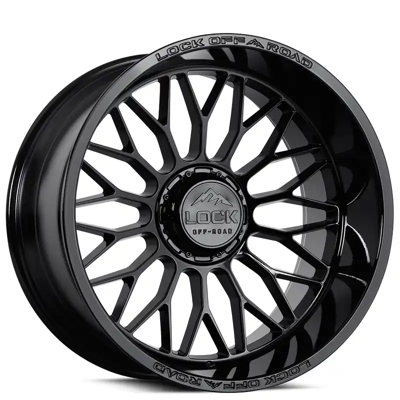 20" Lock Off-Road Wheels X-Treme Rampage Gloss Black Rims Certified