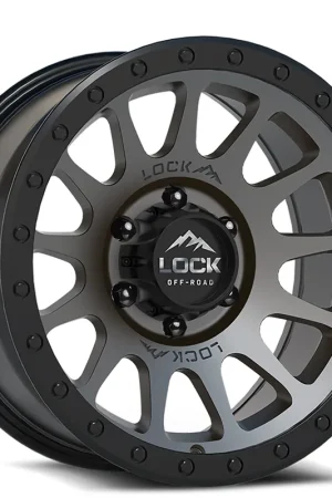 Order Now 20" Lock Off-Road Wheels Yosemite Matte Grey with Matte Black Ring Rims