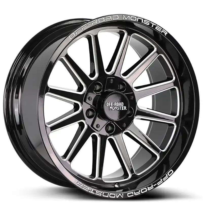 20" Off Road Monster Wheels M26 Gloss Black Milled Rims Deal