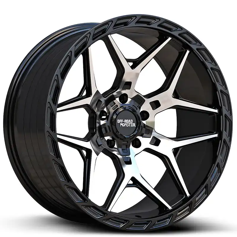 20" Off Road Monster Wheels M40 Gloss Black Machined Flow Formed Rims While Supplies Last