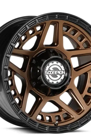 20" Scorpion Wheels Rebel Bronze Center with Black Lip Off-Road Rims Brand New