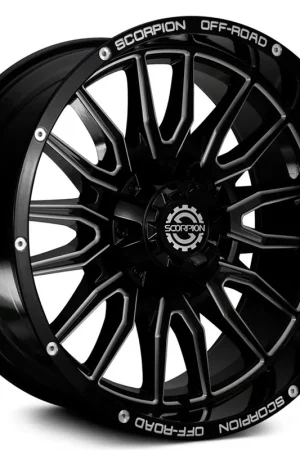 20" Scorpion Wheels Striker Black Milled Off-Road Rims Original