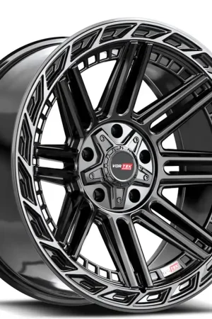 20" Vortek Off-Road VRP-501 Turbo Black with Diamond Cut Ring and Dark Tint Rims Free Delivery