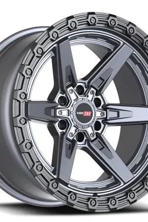 20" Vortek Off-Road VRT-602 Argon Matte Titanium with Black Bead Ring Rims Special Offer