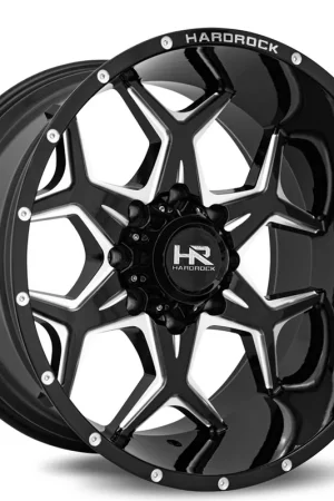 22" Hardrock Wheels H507 Reckless Xposed Gloss Black Milled Off-Road Rims Price Drop