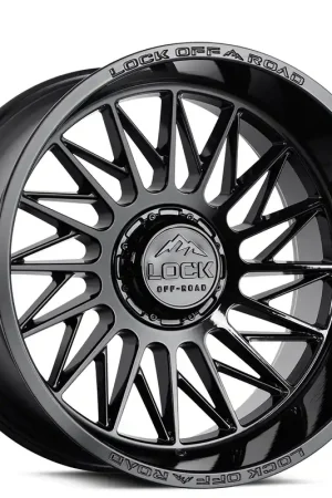 Markdown 22" Lock Off-Road Wheels X-Treme Assault Gloss Black Rims