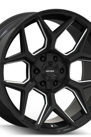 Original 22" Mayhem Wheels 8119 Vanquish Black Milled Off-Road Rims
